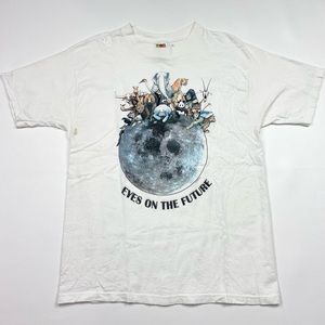 VTG 90’s Human-i-Tees “Eyes On The Future” Short Sleeve T-Shirt Size Large